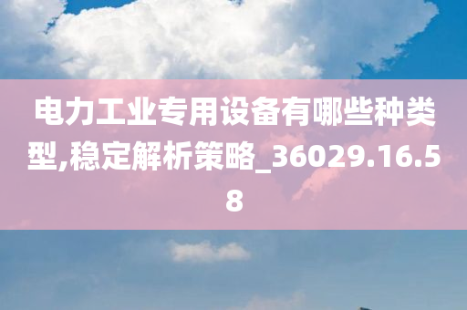 电力工业专用设备有哪些种类型,稳定解析策略_36029.16.58