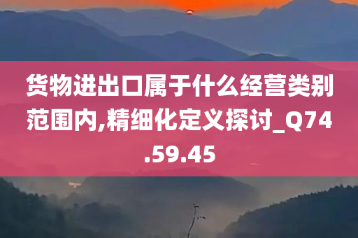 货物进出口属于什么经营类别范围内,精细化定义探讨_Q74.59.45