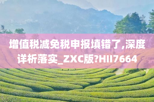 增值税减免税申报填错了,深度详析落实_ZXC版?HII7664