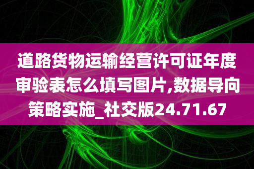 道路货物运输经营许可证年度审验表怎么填写图片,数据导向策略实施_社交版24.71.67