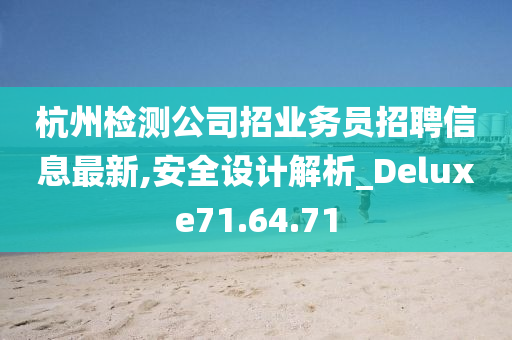 杭州检测公司招业务员招聘信息最新,安全设计解析_Deluxe71.64.71