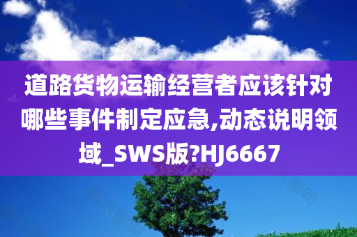 道路货物运输经营者应该针对哪些事件制定应急,动态说明领域_SWS版?HJ6667