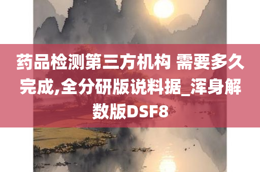 药品检测第三方机构 需要多久完成,全分研版说料据_浑身解数版DSF8