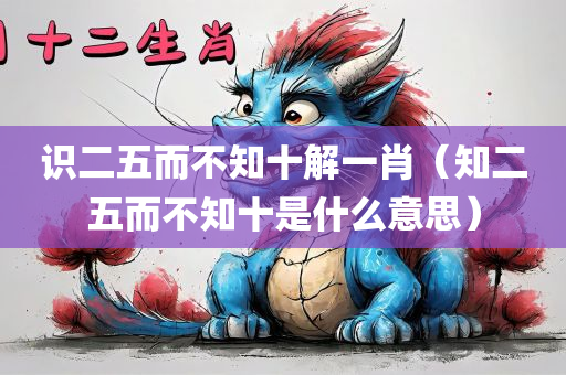 识二五而不知十解一肖（知二五而不知十是什么意思）