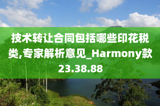 技术转让合同包括哪些印花税类,专家解析意见_Harmony款23.38.88