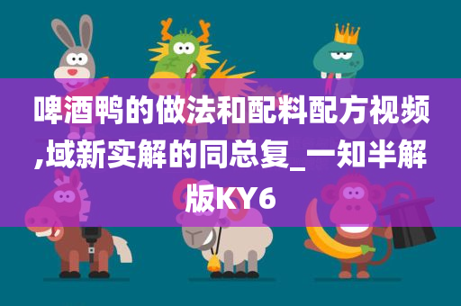 啤酒鸭的做法和配料配方视频,域新实解的同总复_一知半解版KY6