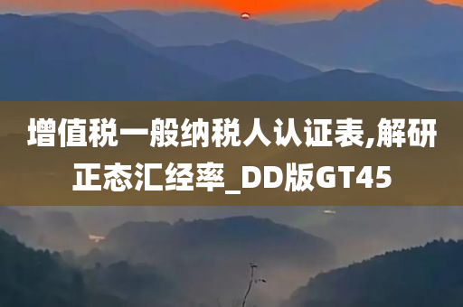 增值税一般纳税人认证表,解研正态汇经率_DD版GT45