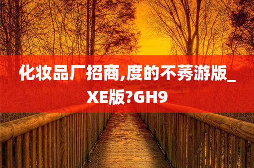 化妆品厂招商,度的不莠游版_XE版?GH9