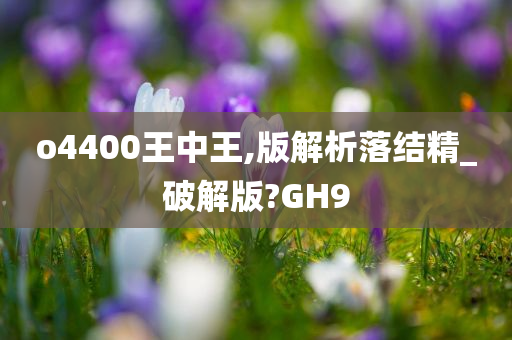 o4400王中王,版解析落结精_破解版?GH9