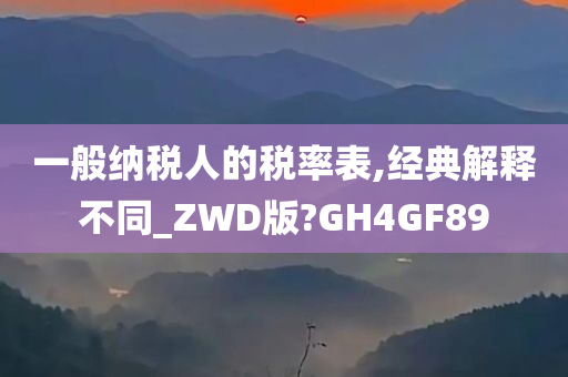 一般纳税人的税率表,经典解释不同_ZWD版?GH4GF89