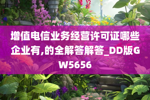 增值电信业务经营许可证哪些企业有,的全解答解答_DD版GW5656