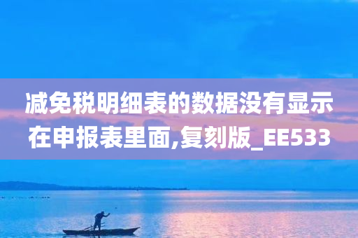 减免税明细表的数据没有显示在申报表里面,复刻版_EE533