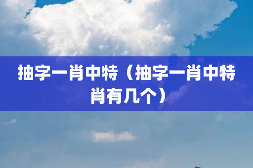 抽字一肖中特（抽字一肖中特肖有几个）