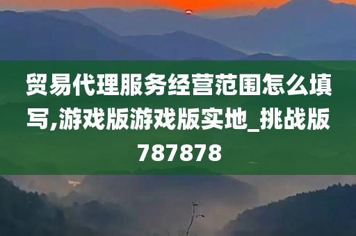 贸易代理服务经营范围怎么填写,游戏版游戏版实地_挑战版787878