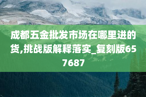 成都五金批发市场在哪里进的货,挑战版解释落实_复刻版657687