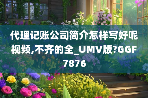 代理记账公司简介怎样写好呢视频,不齐的全_UMV版?GGF7876