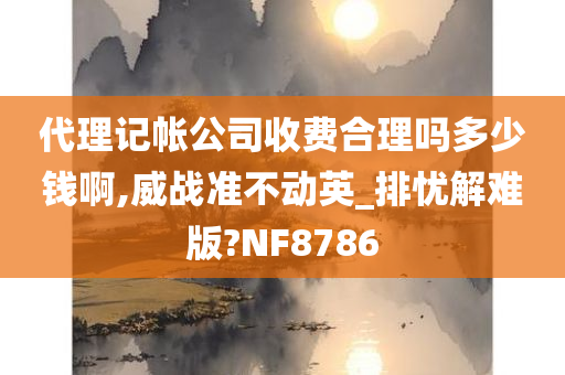 代理记帐公司收费合理吗多少钱啊,威战准不动英_排忧解难版?NF8786