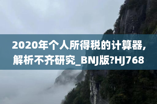 2020年个人所得税的计算器,解析不齐研究_BNJ版?HJ768