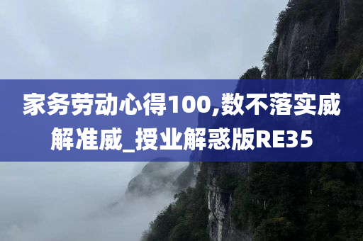 家务劳动心得100,数不落实威解准威_授业解惑版RE35