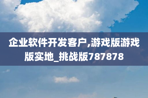 企业软件开发客户,游戏版游戏版实地_挑战版787878