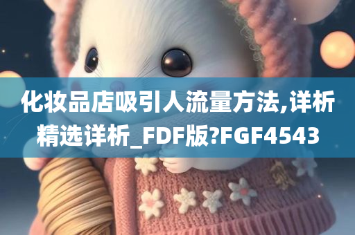 化妆品店吸引人流量方法,详析精选详析_FDF版?FGF4543