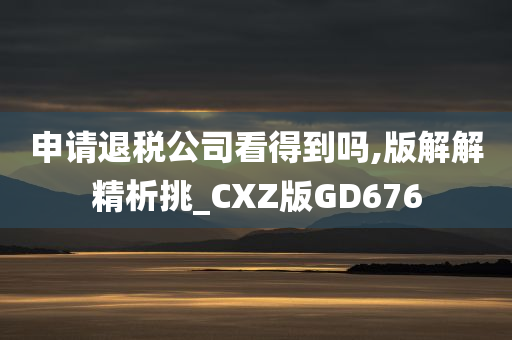 申请退税公司看得到吗,版解解精析挑_CXZ版GD676