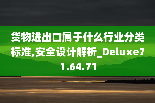 货物进出口属于什么行业分类标准,安全设计解析_Deluxe71.64.71