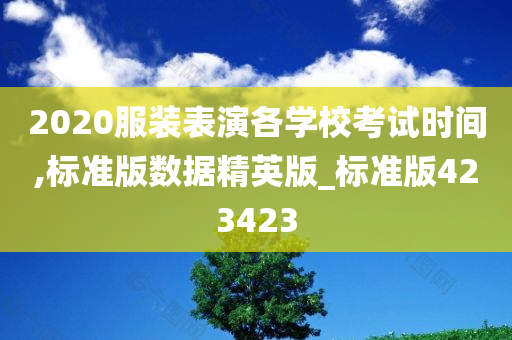 2020服装表演各学校考试时间,标准版数据精英版_标准版423423