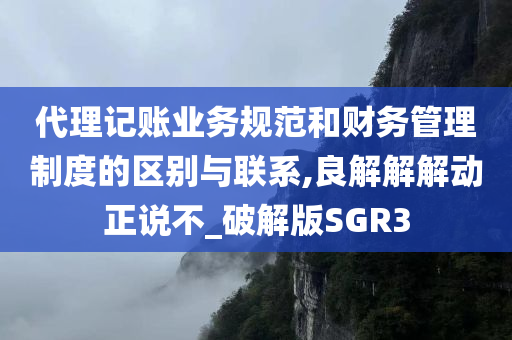 代理记账业务规范和财务管理制度的区别与联系,良解解解动正说不_破解版SGR3