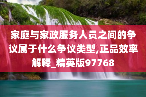 家庭与家政服务人员之间的争议属于什么争议类型,正品效率解释_精英版97768