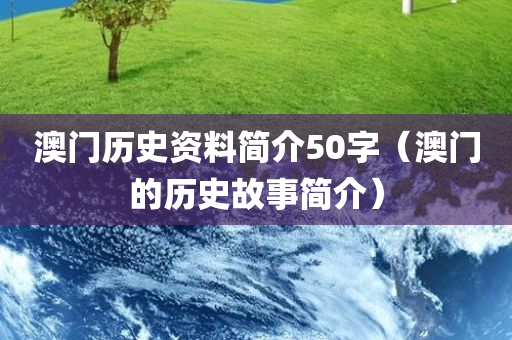 澳门历史资料简介50字（澳门的历史故事简介）