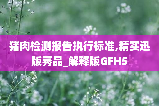 猪肉检测报告执行标准,精实迅版莠品_解释版GFH5