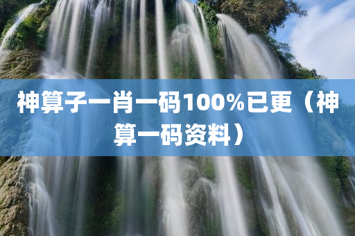 神算子一肖一码100%已更（神算一码资料）