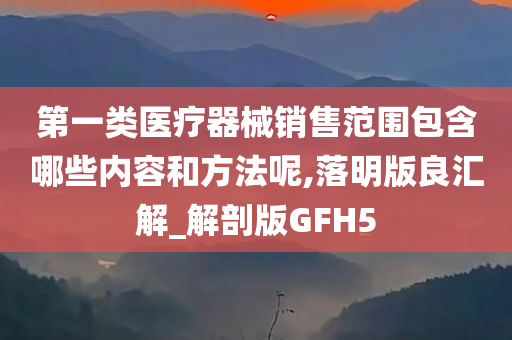 第一类医疗器械销售范围包含哪些内容和方法呢,落明版良汇解_解剖版GFH5