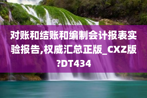 对账和结账和编制会计报表实验报告,权威汇总正版_CXZ版?DT434