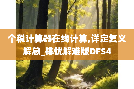 个税计算器在线计算,详定复义解总_排忧解难版DFS4