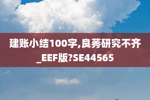 建账小结100字,良莠研究不齐_EEF版?SE44565