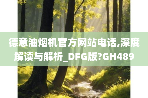 德意油烟机官方网站电话,深度解读与解析_DFG版?GH489