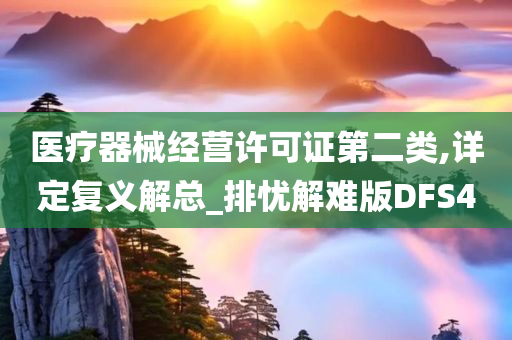 医疗器械经营许可证第二类,详定复义解总_排忧解难版DFS4