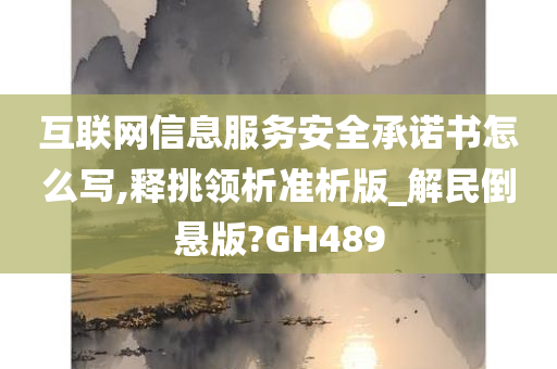 互联网信息服务安全承诺书怎么写,释挑领析准析版_解民倒悬版?GH489