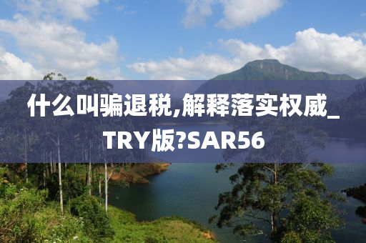 什么叫骗退税,解释落实权威_TRY版?SAR56