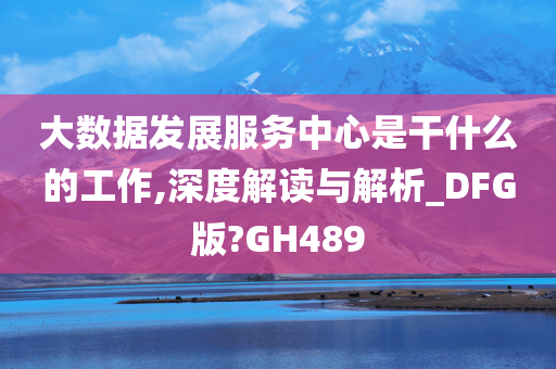 大数据发展服务中心是干什么的工作,深度解读与解析_DFG版?GH489