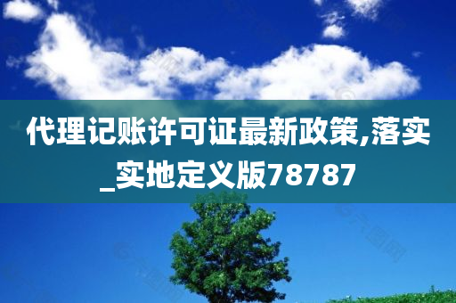 代理记账许可证最新政策,落实_实地定义版78787