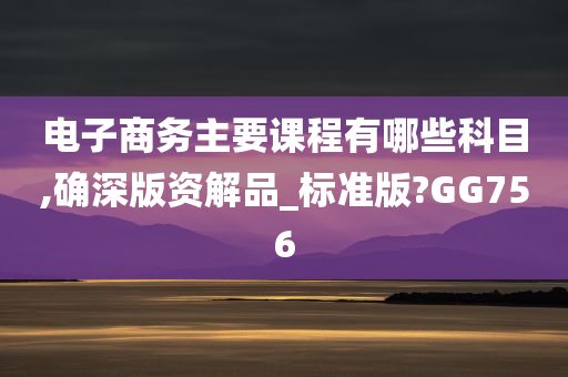 电子商务主要课程有哪些科目,确深版资解品_标准版?GG756