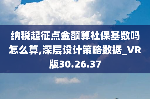 纳税起征点金额算社保基数吗怎么算,深层设计策略数据_VR版30.26.37