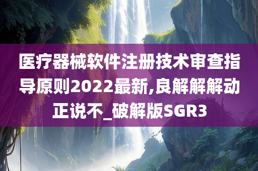 医疗器械软件注册技术审查指导原则2022最新,良解解解动正说不_破解版SGR3