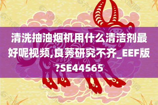 清洗抽油烟机用什么清洁剂最好呢视频,良莠研究不齐_EEF版?SE44565