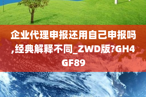 企业代理申报还用自己申报吗,经典解释不同_ZWD版?GH4GF89