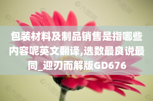 包装材料及制品销售是指哪些内容呢英文翻译,选数最良说最同_迎刃而解版GD676