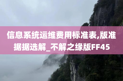 信息系统运维费用标准表,版准据据选解_不解之缘版FF45